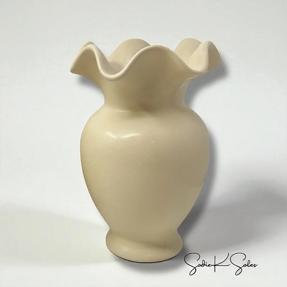 Scallop Ruffle Off-White Ceramic Vase - Home Decor Collection, Walmart Fall 2025